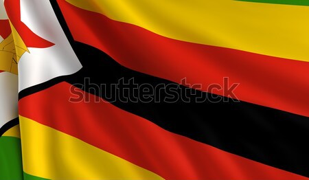 Zászló Zimbabwe szél textúra háttér fekete Stock fotó © cla78