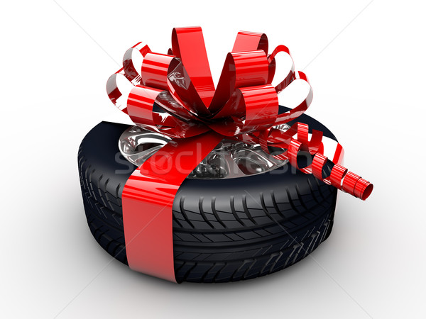 Tyre with ribbon Stock photo © cla78