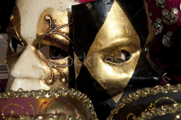 Dos máscaras máscara Venecia carnaval uno Foto stock © cla78
