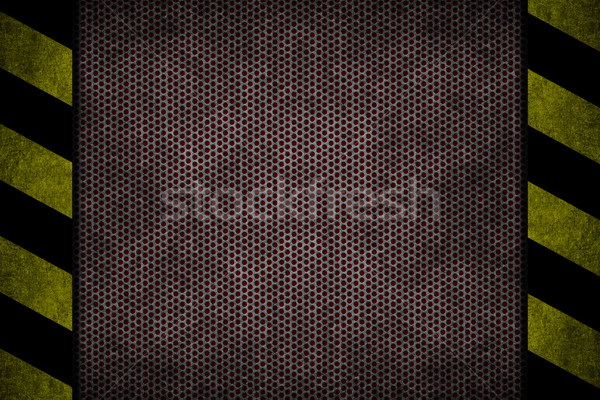 Piros veszély fém citromsárga fekete csíkok Stock fotó © cla78