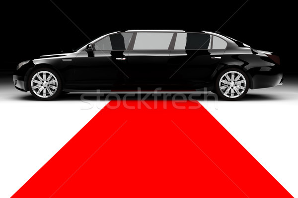 Czarny limuzyna czerwonym dywanie samochodu film sukces Zdjęcia stock © cla78