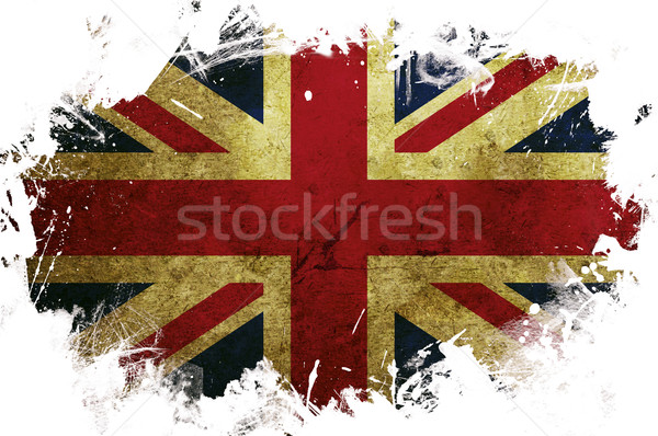 Stockfoto: Groot-brittannië · vlag · verf · geschilderd · witte · grens