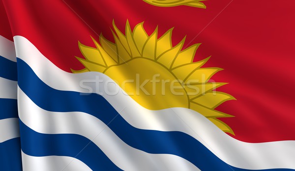 Bandeira Kiribati vento textura pôr do sol fundo Foto stock © cla78