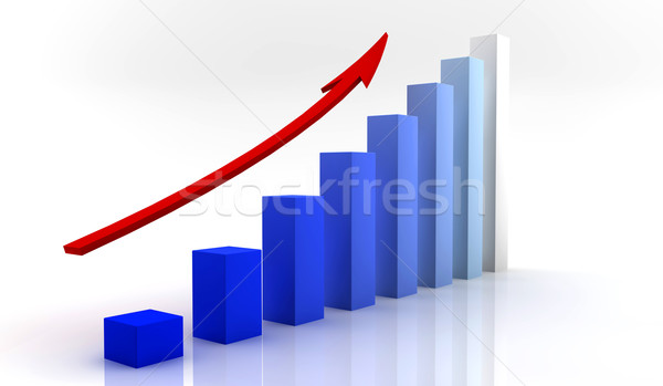 Negocios tabla azul flecha superior financiar Foto stock © cla78