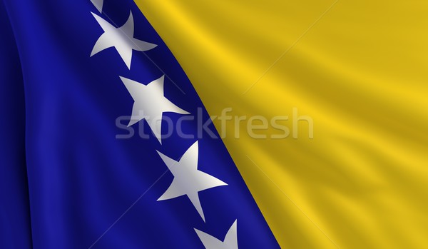 Flagge Bosnien-Herzegowina Wind Textur Hintergrund Sterne Stock foto © cla78