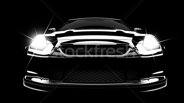 Schwarz Auto modernen eleganten beleuchtet Modell Stock foto © cla78