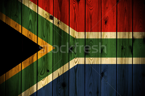 Сток-фото: ЮАР · флаг · окрашенный · стены · текстуры