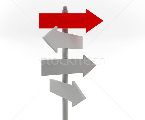 Yol ok işareti bir kırmızı üç ok Stok fotoğraf © cla78