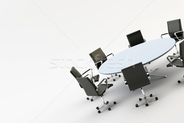 Stoelen kantoor tabel zwarte rond licht Stockfoto © cla78