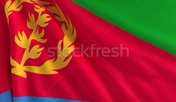 Bandera Eritrea viento textura fondo azul Foto stock © cla78
