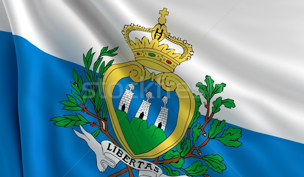 旗 聖馬力諾 風 質地 背景 藍色 商業照片 © cla78