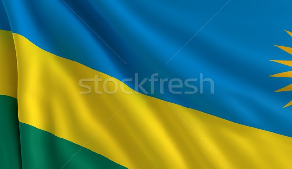 флаг Руанда ветер текстуры фон синий Сток-фото © cla78