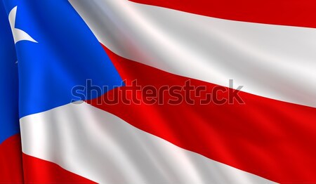 Foto stock: Bandera · Puerto · Rico · viento · textura · fondo · blanco