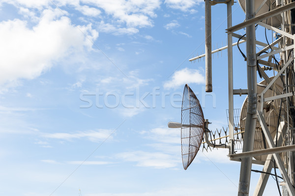 Anten telekomünikasyon kule mavi gökyüzü televizyon teknoloji Stok fotoğraf © cla78