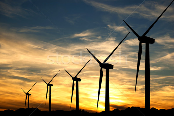 Stockfoto: Zonsondergang · silhouet · hemel · zon · industrie