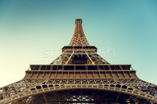 Сток-фото: тур · Эйфелева · Vintage · изображение · Париж · небе