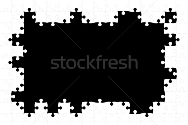 Bianco puzzle frame nero business abstract Foto d'archivio © cla78