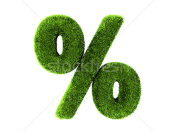 Gras Prozentsatz isoliert weiß Schule abstrakten Stock foto © cla78