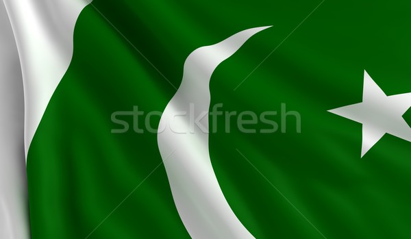 Zászló Pakisztán szél textúra háttér zöld Stock fotó © cla78