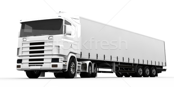 [[stock_photo]]: Blanche · camion · transport · isolé · affaires · fond