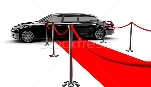 Fekete elegáns autó vörös szőnyeg film film Stock fotó © cla78