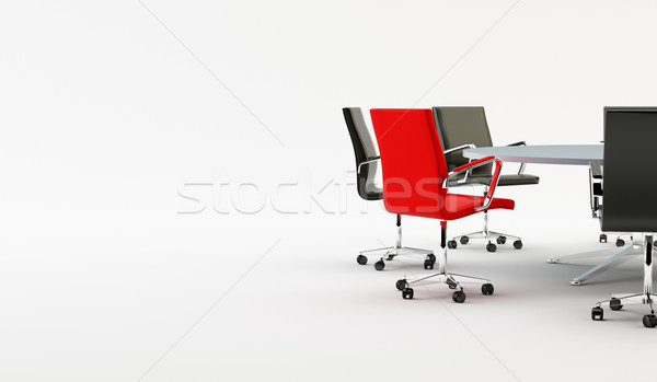Stühle Büro Tabelle schwarz herum Licht Stock foto © cla78