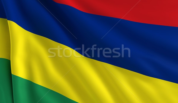 Flagge Mauritius Wind Textur Hintergrund grünen Stock foto © cla78