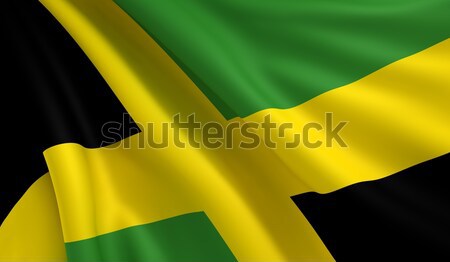 Zászló Jamaica szél égbolt fekete színek Stock fotó © cla78