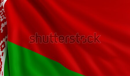 Bayrak Belarus rüzgâr doku arka plan kırmızı Stok fotoğraf © cla78