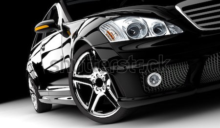 Zwarte auto moderne elegante verlicht model Stockfoto © cla78