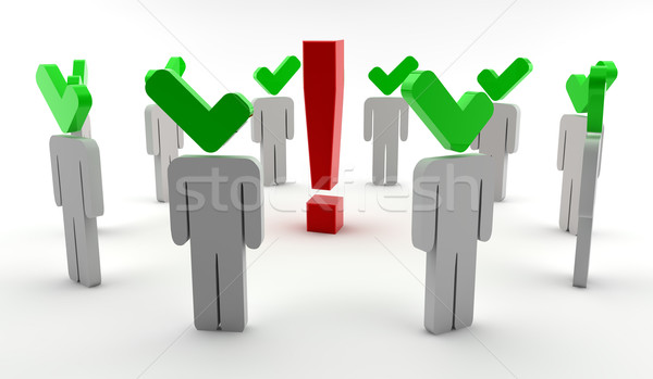 Right men around an exclamation Stock photo © cla78