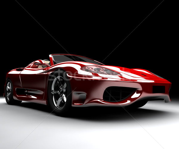Czerwony samochodu front model sztuki podróży Zdjęcia stock © cla78