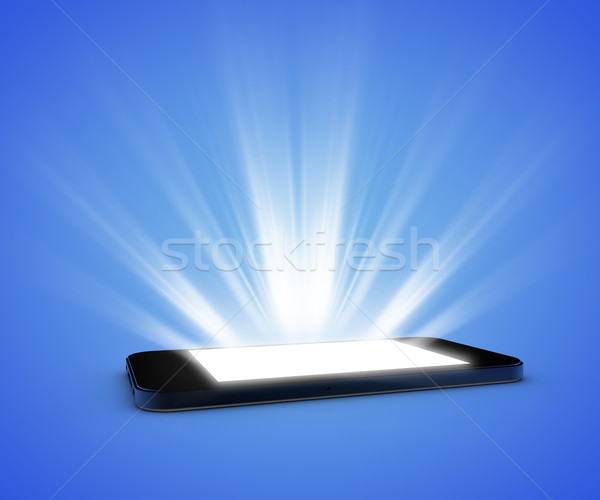 Smartphone Licht beleuchtet Bildschirm blau Business Stock foto © cla78