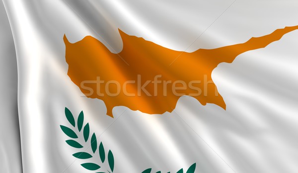 Banderą Cypr wiatr tekstury Pokaż liści Zdjęcia stock © cla78