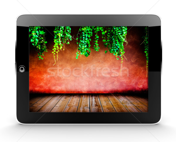 Tablet with red wall Stock photo © cla78