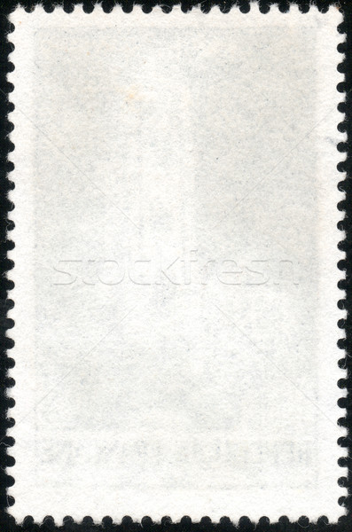 Weiß vertikalen Stempel Briefmarke isoliert schwarz Stock foto © cla78