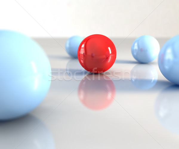 Vermelho bola outro azul em torno de chave Foto stock © cla78