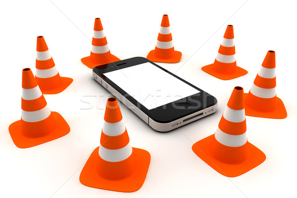 Phone with traffic cones Stock photo © cla78