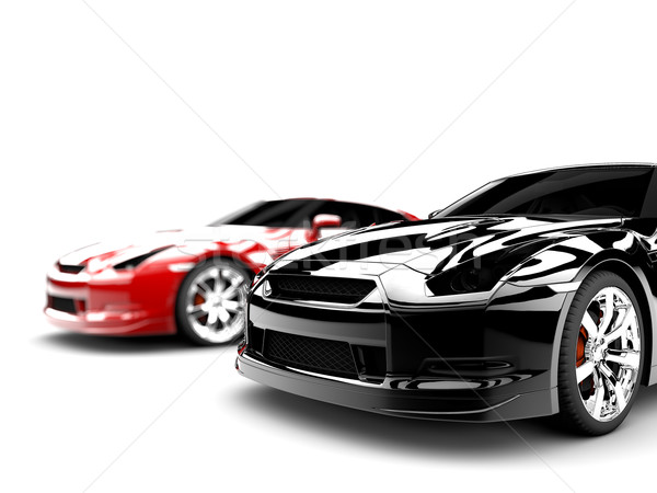 Dwa samochody sportu elegancki jeden Zdjęcia stock © cla78