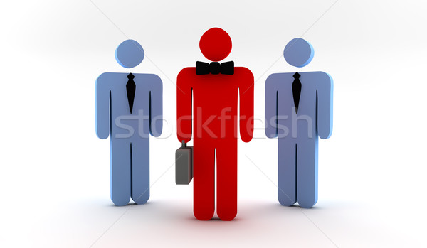 Geschäftsmann rot zwei blau Büro Mann Stock foto © cla78