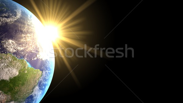 光 地球 太陽 戻る 黄色 抽象的な ストックフォト © cla78
