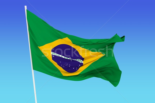 Bandera · Brasil · viento · cielo · fondo · colores - foto stock © cla78  (#1453181)