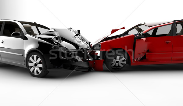 Ongeval twee auto geïsoleerd witte auto Stockfoto © cla78