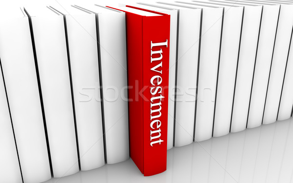 Beruházás könyv piros áll ki csetepaté Stock fotó © cla78