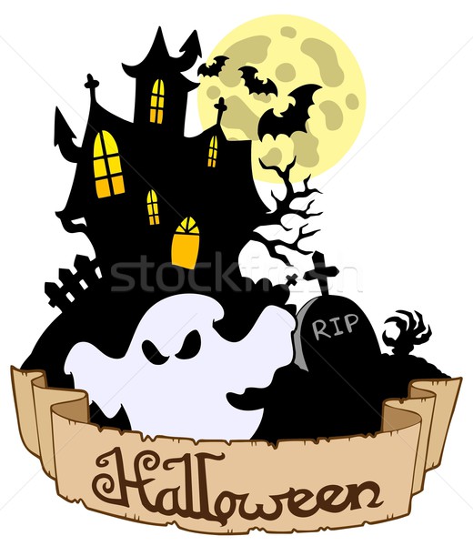 Halloween theme with ghost Stock photo © clairev