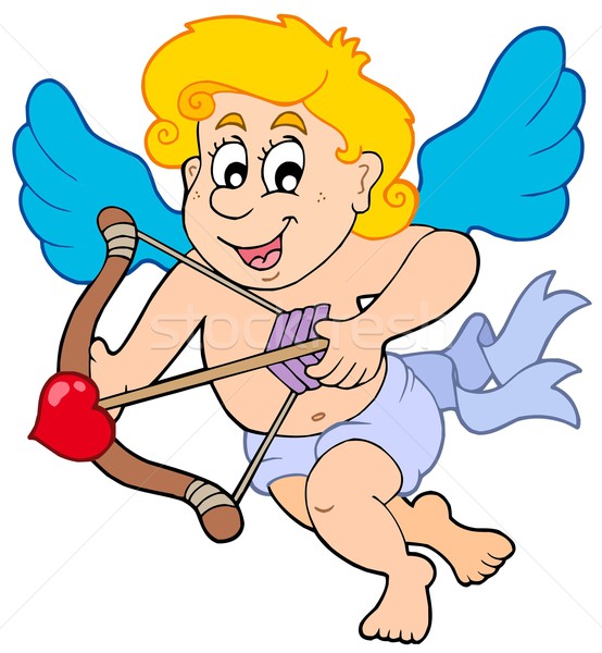 Happy cupid with bow and arrow Stock photo © clairev