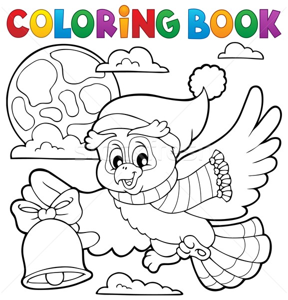 Coloring book Christmas owl theme 1 Stock photo © clairev