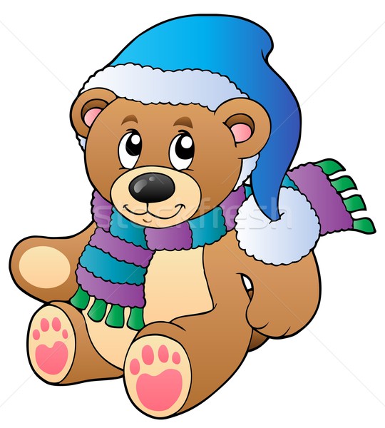 Cute teddy bear in winter clothes Stock photo © clairev