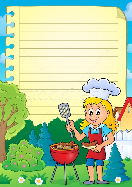 Lined paper with barbeque theme 2 Stock photo © clairev