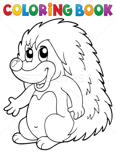 Coloring book hedgehog theme 2 Stock photo © clairev